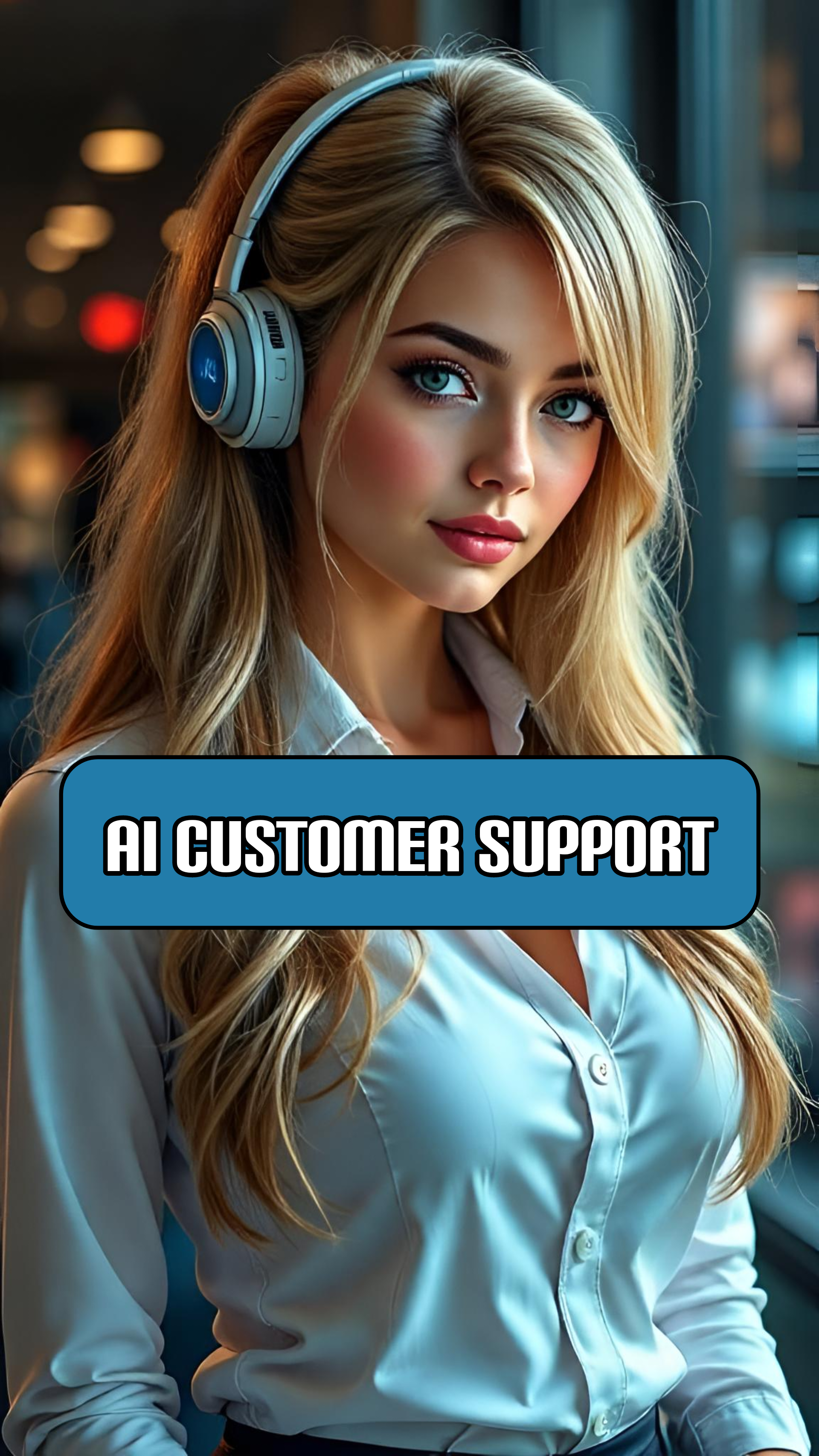 Image of a blonde customer support agent